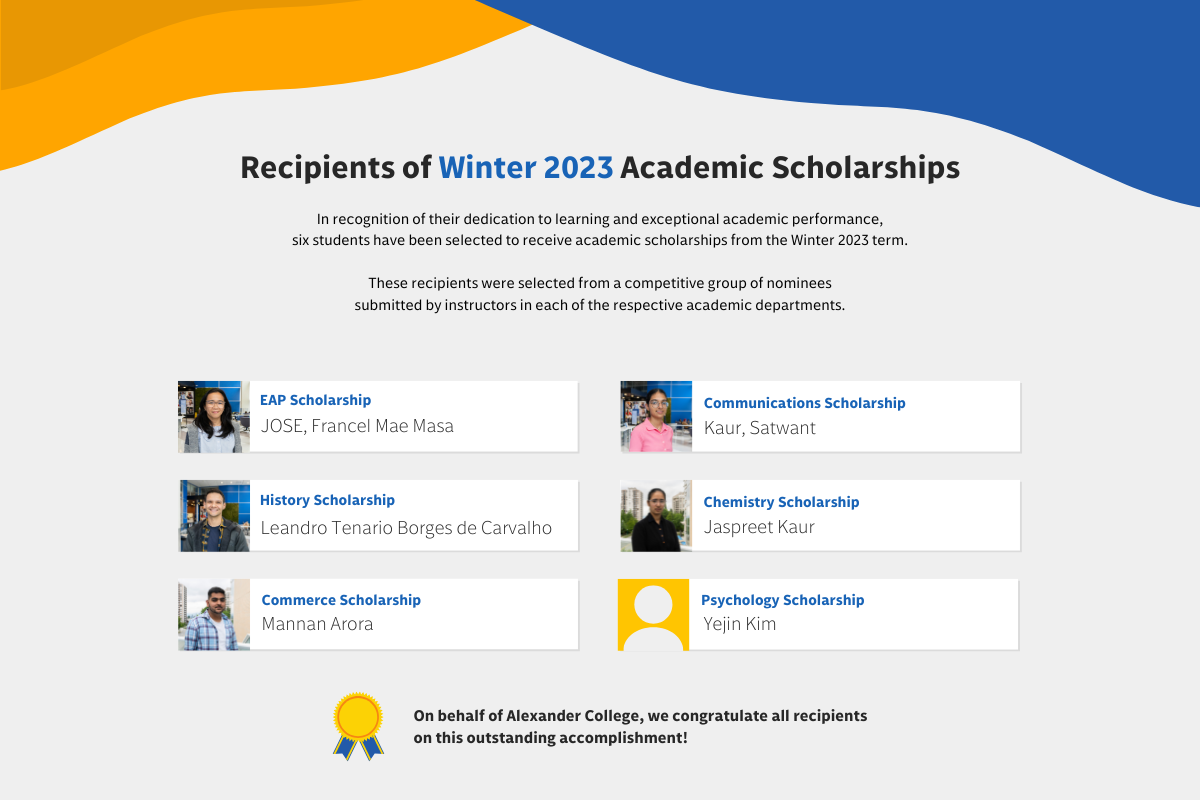 Winter 2023 scholarship winners