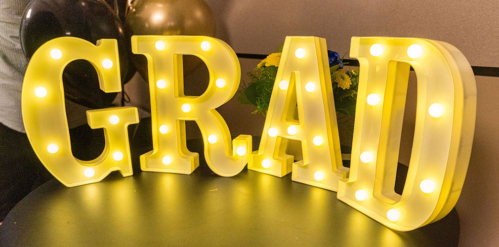 light up grad sign