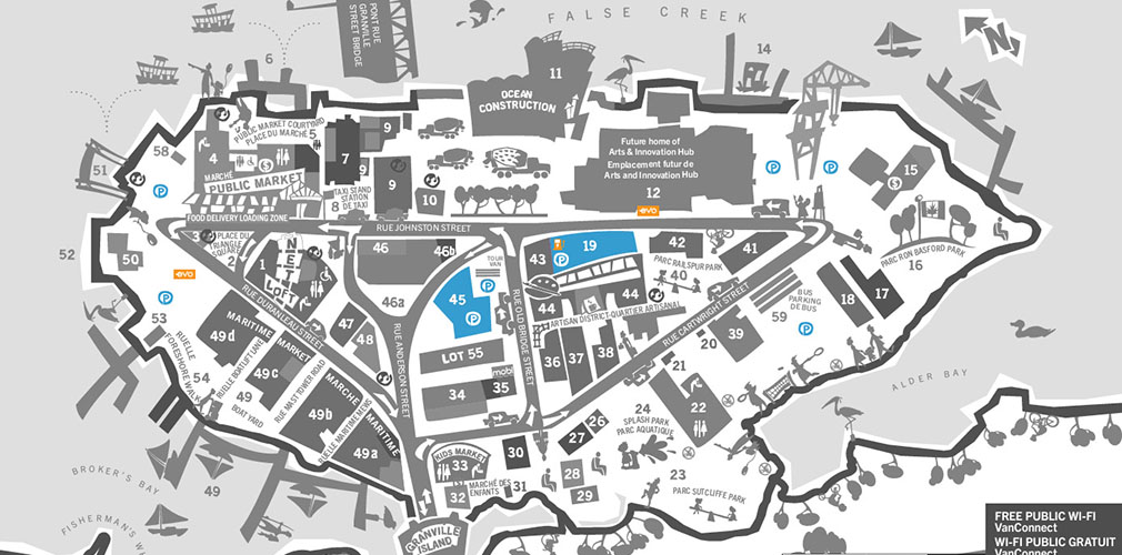 parking map of Granville Island