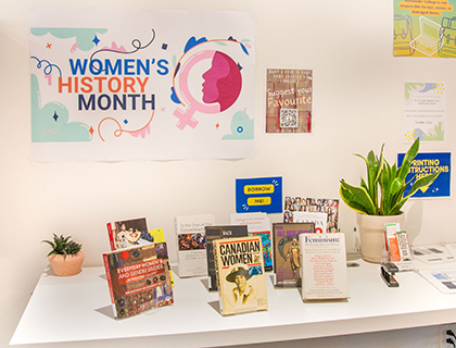 Women's History Month Library display