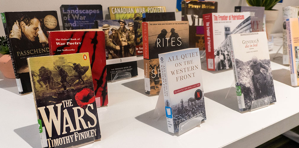 Library Remembrance Day book display