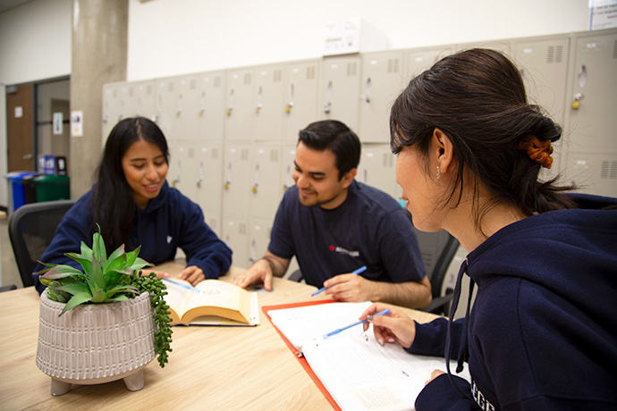 students studying together