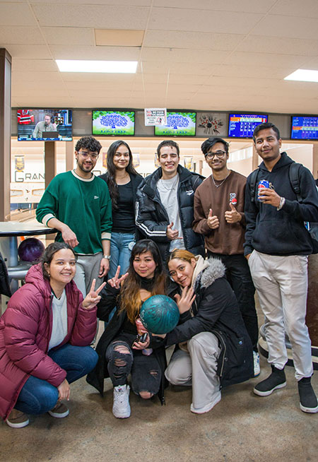 group photo at bowling