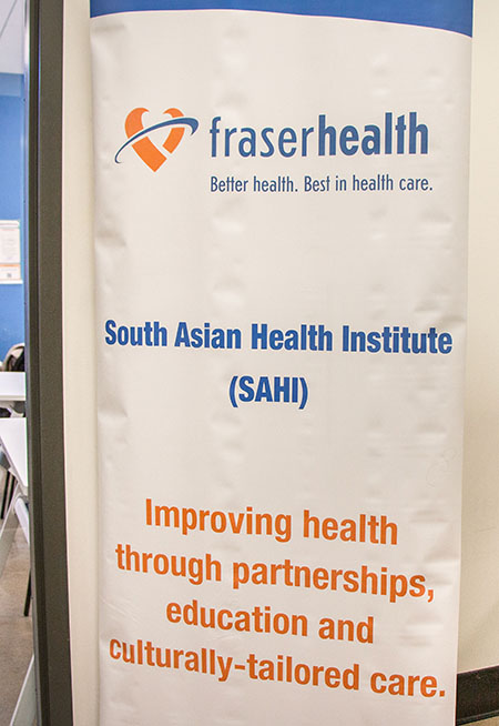 Fraser Health's South Asian Health Institute sign