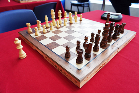 close up of chess board