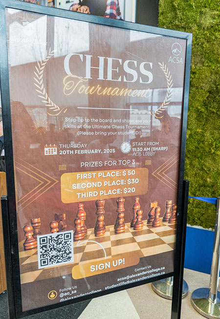 chess tournament sign