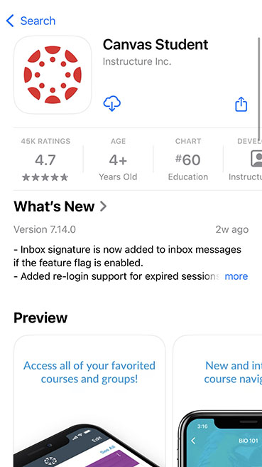 Canvas on the app store