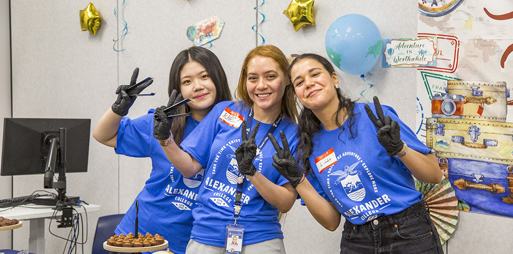 volunteers pose for a photo