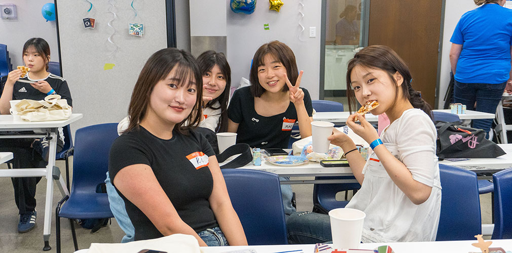 new students pose for a photo