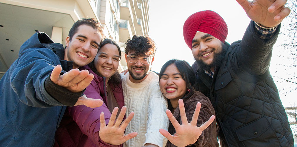 group of students posing