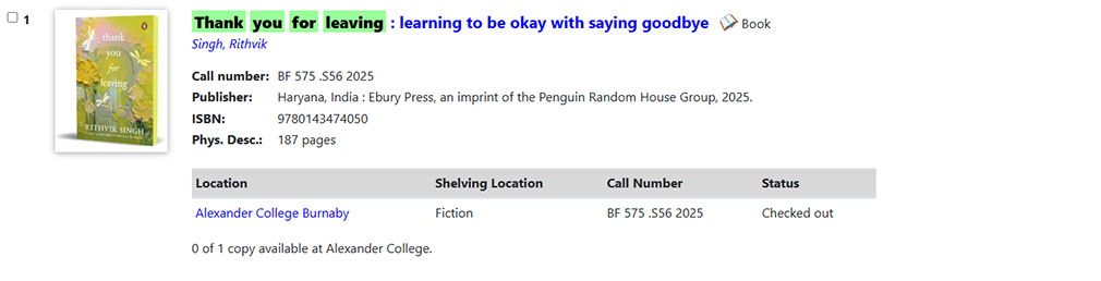 Thank You For Leaving