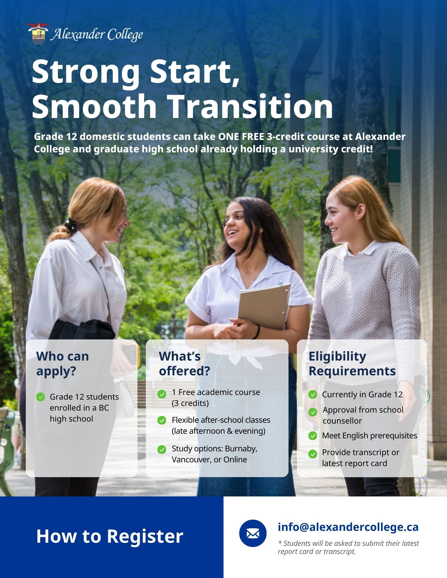 Strong Start, Smooth Transition