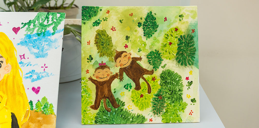 monkeys on a canvas