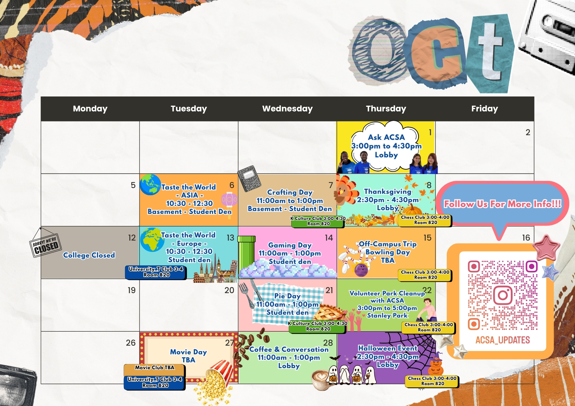 Alexander College ACSA Calendar October 2026